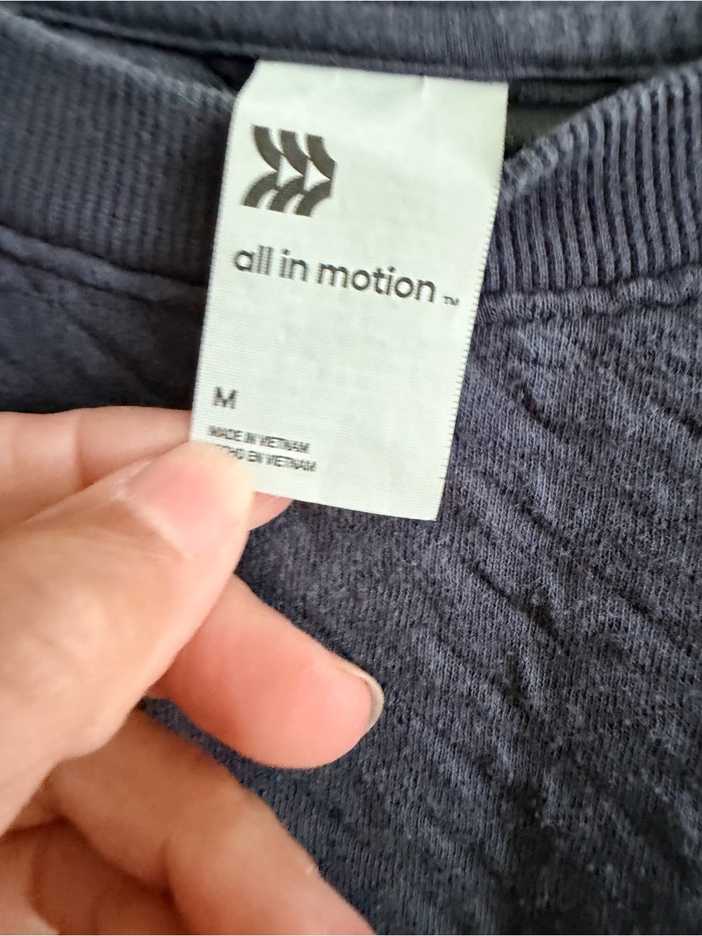 all in motion blue Textured Crewneck cropped Sweatshirt - Picture 3 of 3